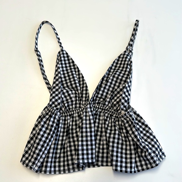 Superdown Paula Peplum Top in Gingham Checker - Picture 2 of 3